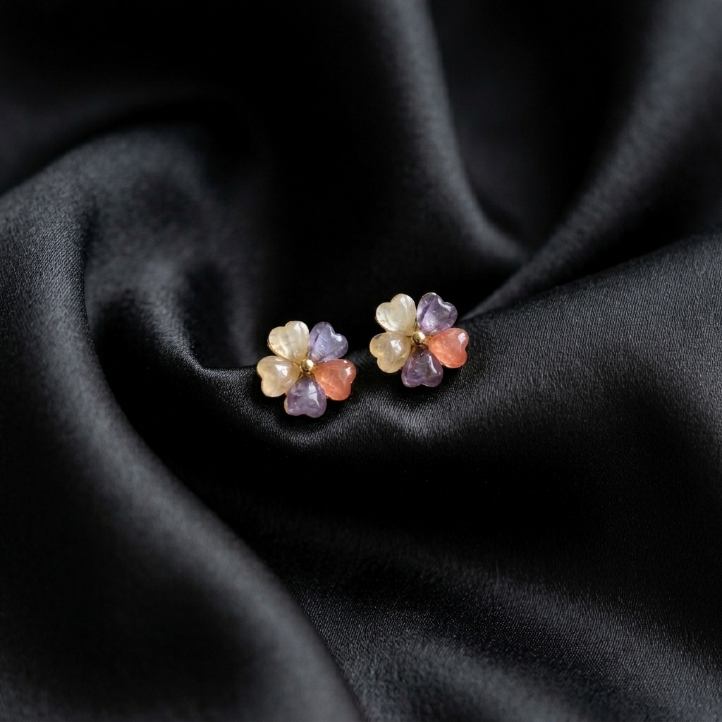 Image 3 Colorful Enamel Flower Drop Earrings
