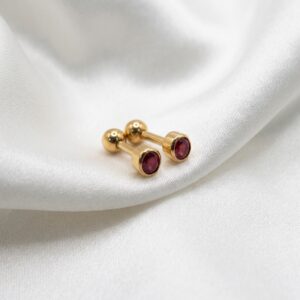 Gold Plated Birthstone Screw Back Stud