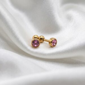 Gold Plated Birthstone Screw Back Stud
