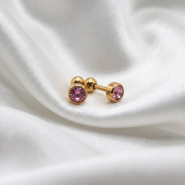 Gold Plated Birthstone Screw Back Stud
