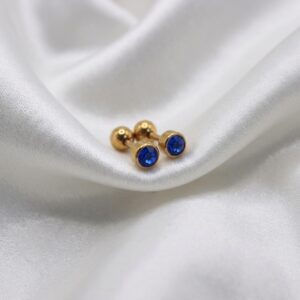 Gold Plated Birthstone Screw Back Stud