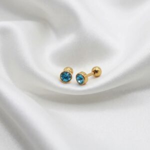 Gold Plated Birthstone Screw Back Stud
