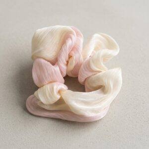 Pink and Cream Scrunchie Hair Band