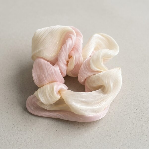 Pink and Cream Scrunchie Hair Band