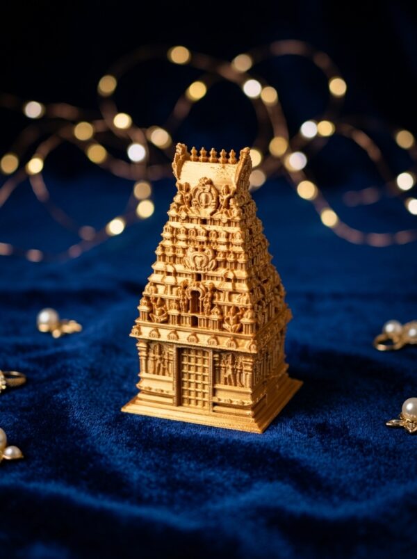 Gopuram kumkum holder temple tower sindoor box - U
