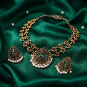 Royal Teardrop Floral Choker & Earring Set