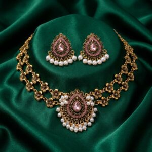 Royal Teardrop Floral Choker & Earring Set