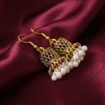 Golden Lantern Pearl Drop Earrings