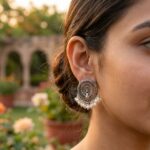 Peacock Mandala Pearl Drop Earrings