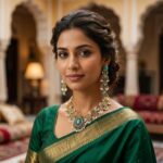 Turquoise Stone Jhumka Necklace & Earring Set