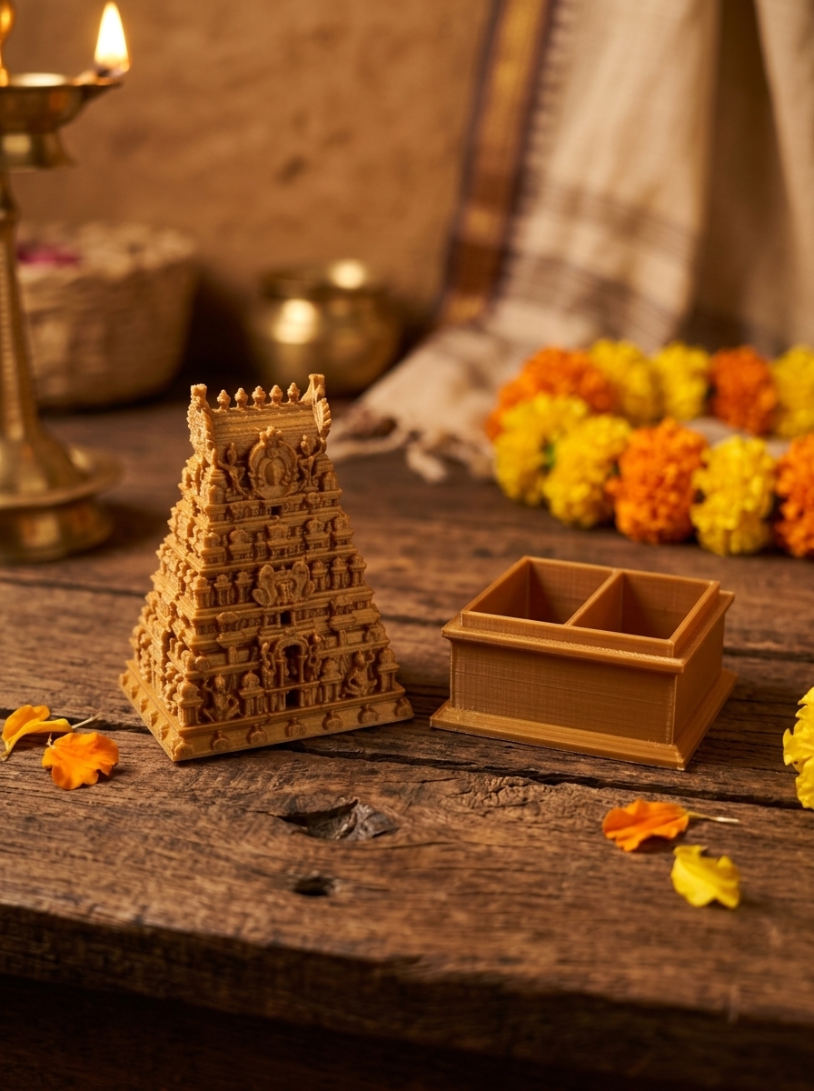Gopuram Kumkum Holder – Temple Tower Sindoor Box