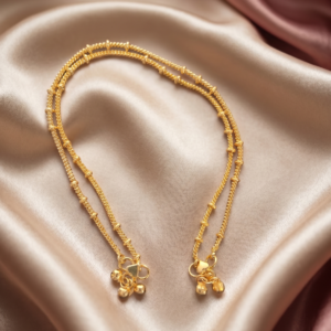 Golden twist charm anklet textured Impon Panchaloha - SunShoppers UK