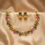 Gold-tone multicolour enamel medallion necklace set with tassel drops – SunShoppers UK