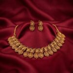 Antique gold-tone peacock motif necklace set with earrings – SunShoppers UK