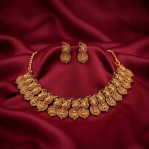 Antique gold-tone peacock motif necklace set with earrings – SunShoppers UK