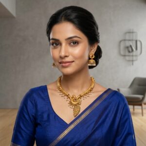 Antique gold-tone peacock pendant necklace set with jhumka earrings – SunShoppers UK