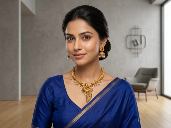 Antique gold-tone peacock pendant necklace set with jhumka earrings – SunShoppers UK