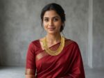 Gold-tone Kasu coin necklace on display bust – SunShoppers UK