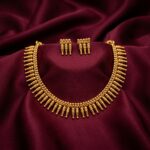 Gold-tone spike fringe collar necklace set with earrings – SunShoppers UK