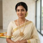 Gold-tone temple pendant necklace on double-strand pearl-style chain – SunShoppers UK