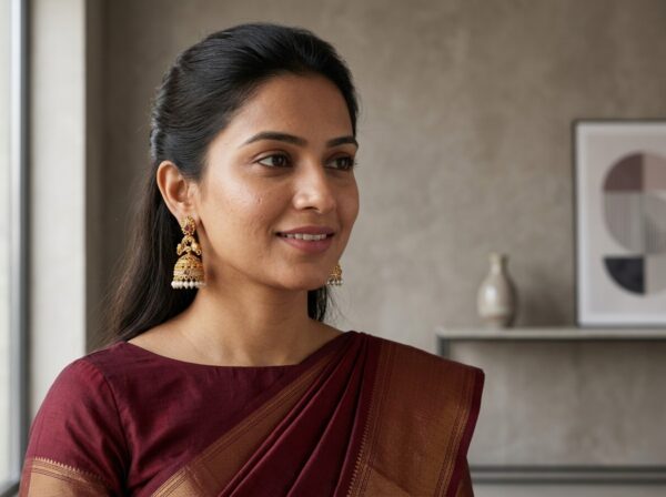 Gold-tone peacock jhumka earrings with pearl-style drops – SunShoppers UK