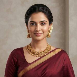 Antique gold-tone temple jewellery necklace set with jhumka earrings – SunShoppers UK