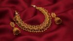 Antique gold-tone temple jewellery necklace set with jhumka earrings – SunShoppers UK