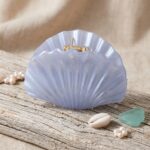 Lilac blue seashell hair claw clip on driftwood – SunShoppers UK