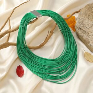 Multi-strand waxed cord necklace with magnetic clasp – SunShoppers UK