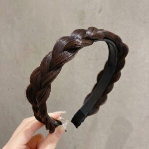 Black and brown mixed braided headband