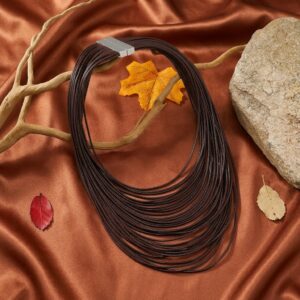 Multi-strand waxed cord necklace with magnetic clasp – SunShoppers UK