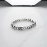 Men's silver-tone curb chain bracelet