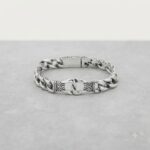 Men's silver-tone curb chain bracelet