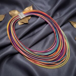 Multi-strand waxed cord necklace with magnetic clasp – SunShoppers UK