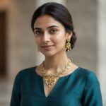 filigree necklace set with pearl-style drops and matching floral earrings