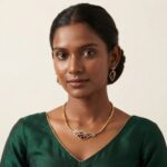 dainty gold-tone choker necklace set with leaf drop earrings