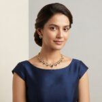 heart necklace set with American diamond-style outlines and matching heart drop earrings