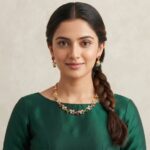 vine leaf necklace set with AD-style leaves and matching drop earrings
