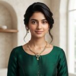 asymmetric necklace set with leaf pendant and matching drop earrings