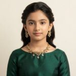 party wear necklace set with teardrop drops and matching chandelier earrings