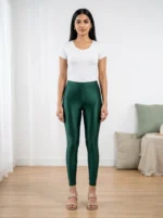 Bottle Green Shimmer Leggings