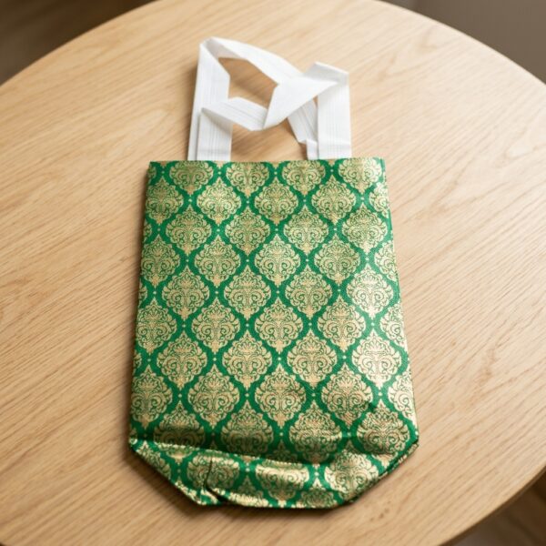 thank you gift bag with script lettering